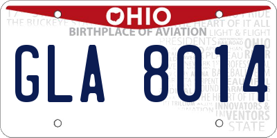 OH license plate GLA8014