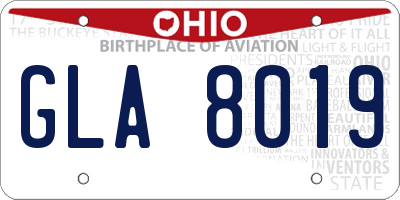 OH license plate GLA8019