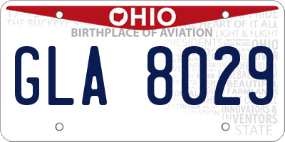 OH license plate GLA8029