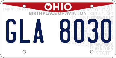 OH license plate GLA8030