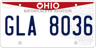 OH license plate GLA8036