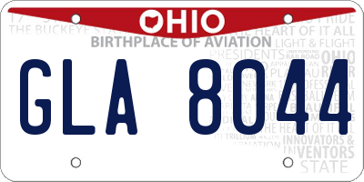 OH license plate GLA8044