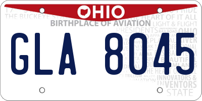 OH license plate GLA8045