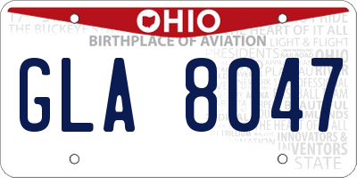 OH license plate GLA8047