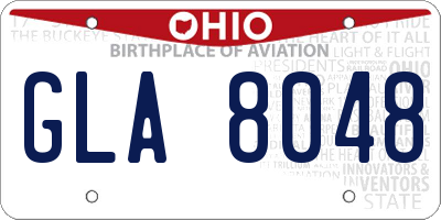 OH license plate GLA8048