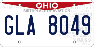 OH license plate GLA8049