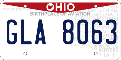 OH license plate GLA8063