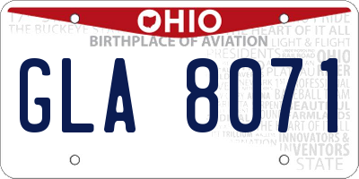OH license plate GLA8071