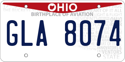 OH license plate GLA8074