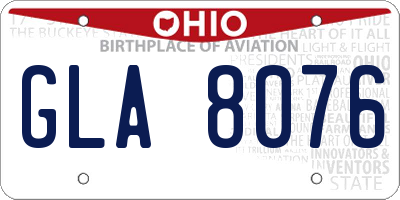 OH license plate GLA8076