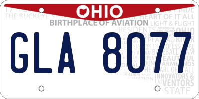 OH license plate GLA8077