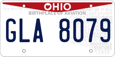 OH license plate GLA8079