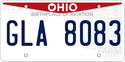 OH license plate GLA8083
