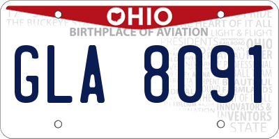 OH license plate GLA8091