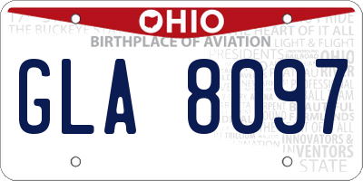 OH license plate GLA8097