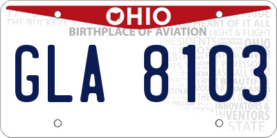 OH license plate GLA8103