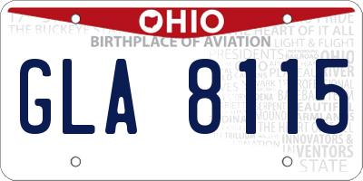 OH license plate GLA8115