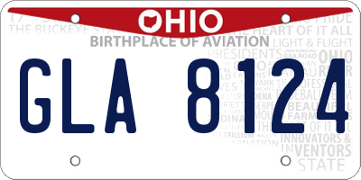 OH license plate GLA8124