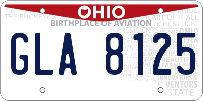 OH license plate GLA8125