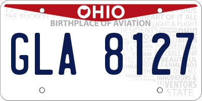 OH license plate GLA8127