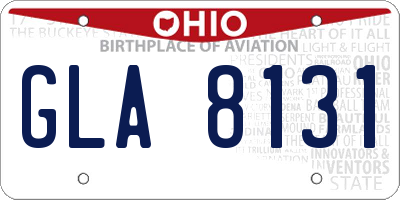 OH license plate GLA8131