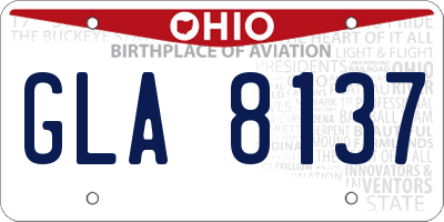 OH license plate GLA8137