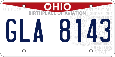 OH license plate GLA8143