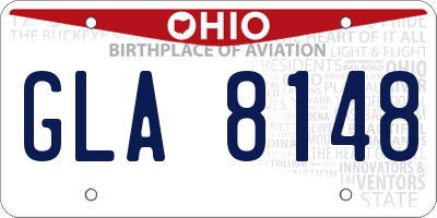OH license plate GLA8148