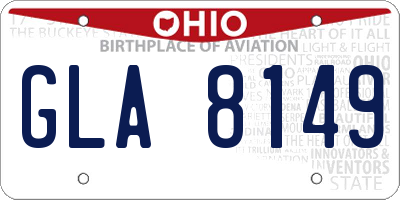 OH license plate GLA8149