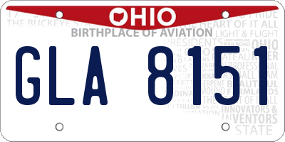 OH license plate GLA8151