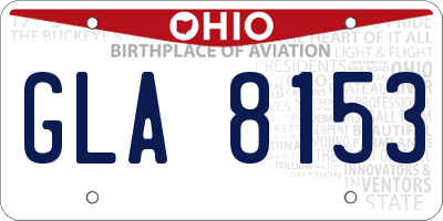OH license plate GLA8153
