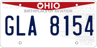 OH license plate GLA8154