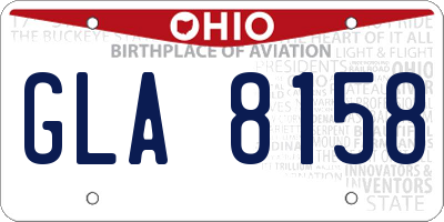 OH license plate GLA8158