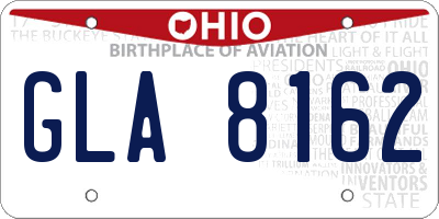 OH license plate GLA8162