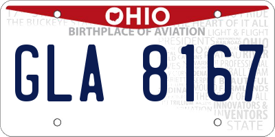 OH license plate GLA8167
