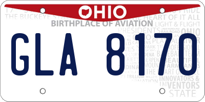 OH license plate GLA8170
