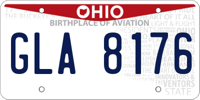 OH license plate GLA8176