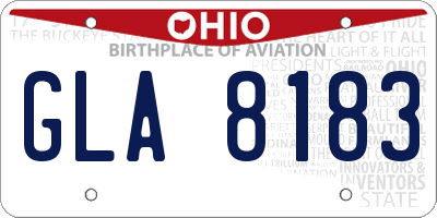 OH license plate GLA8183