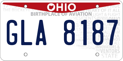 OH license plate GLA8187