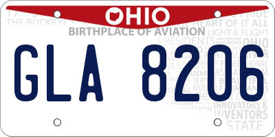 OH license plate GLA8206