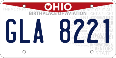 OH license plate GLA8221