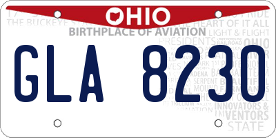OH license plate GLA8230
