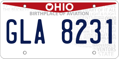 OH license plate GLA8231
