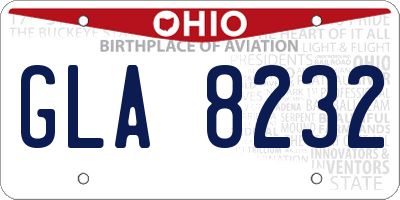 OH license plate GLA8232