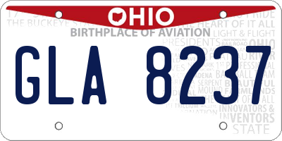 OH license plate GLA8237