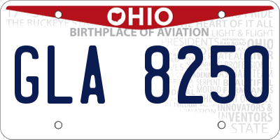 OH license plate GLA8250