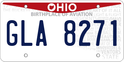 OH license plate GLA8271