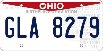 OH license plate GLA8279