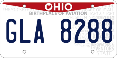 OH license plate GLA8288