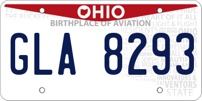 OH license plate GLA8293